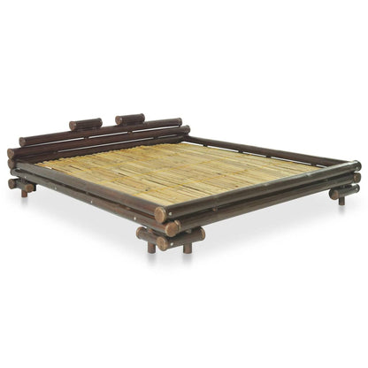 Bed Frame Dark Brown Bamboo 160x200 cm