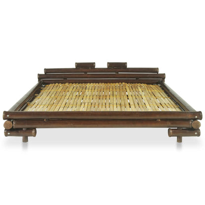 Bed Frame Dark Brown Bamboo 160x200 cm