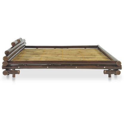 Bed Frame Dark Brown Bamboo 160x200 cm