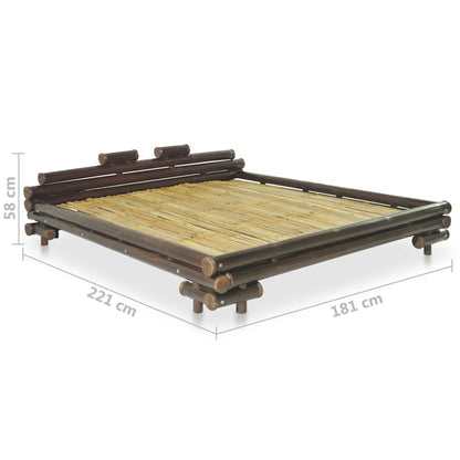 Bed Frame Dark Brown Bamboo 160x200 cm