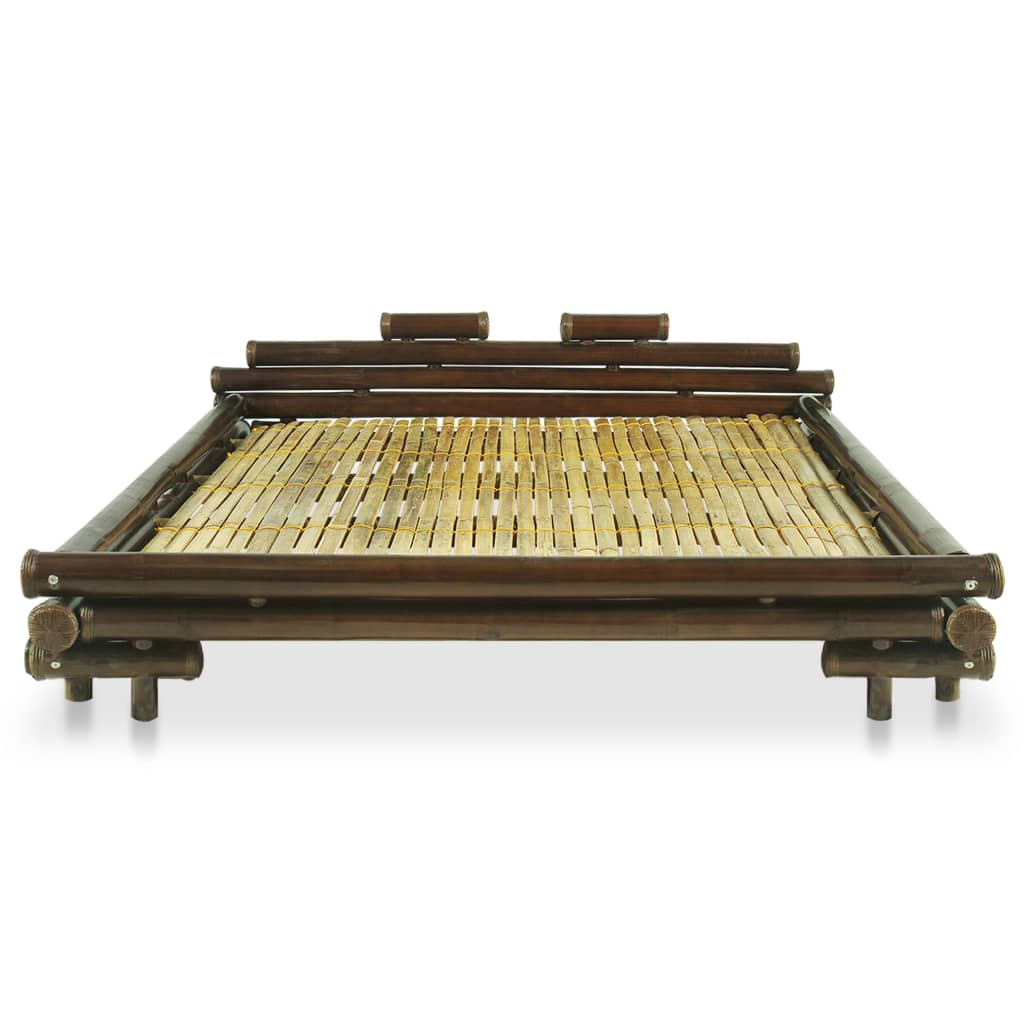 Bed Frame Dark Brown Bamboo 180x200 cm Super King