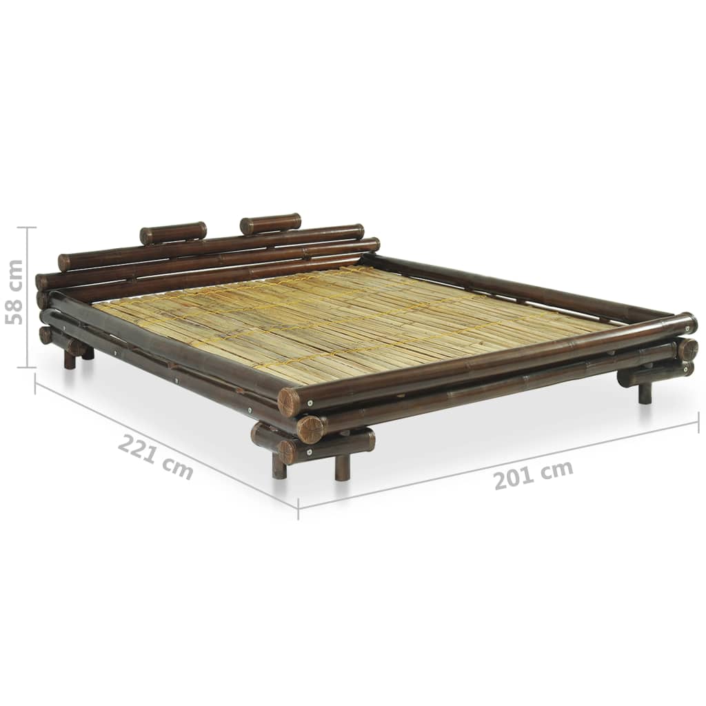 Bed Frame Dark Brown Bamboo 180x200 cm Super King