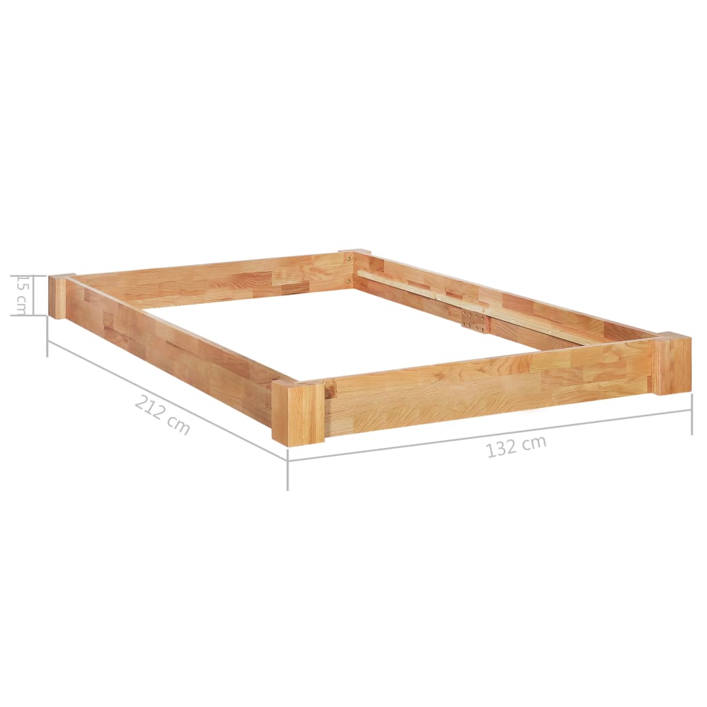 Bed Frame Solid Oak Wood 120x200 cm