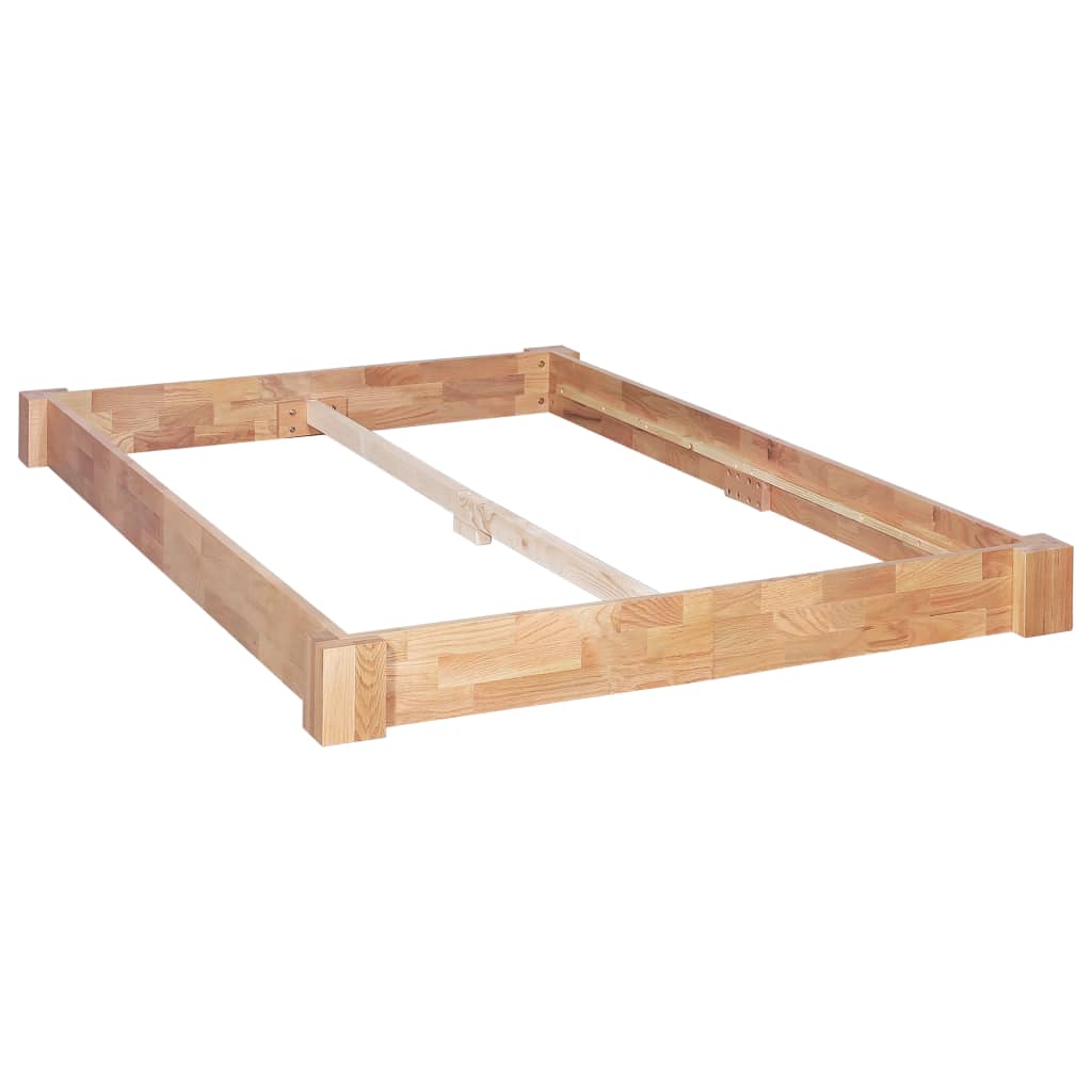 Bed Frame Solid Oak Wood 140x200 cm