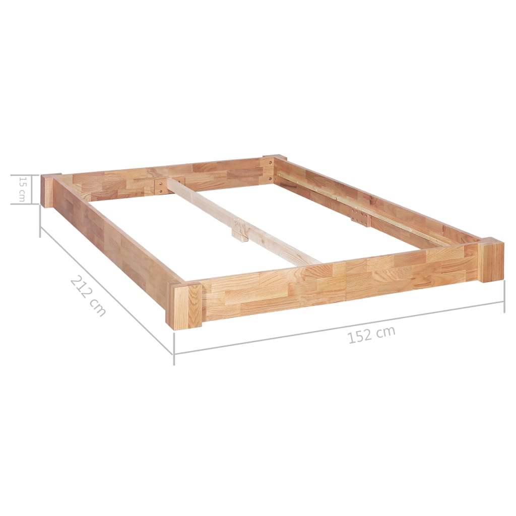 Bed Frame Solid Oak Wood 140x200 cm