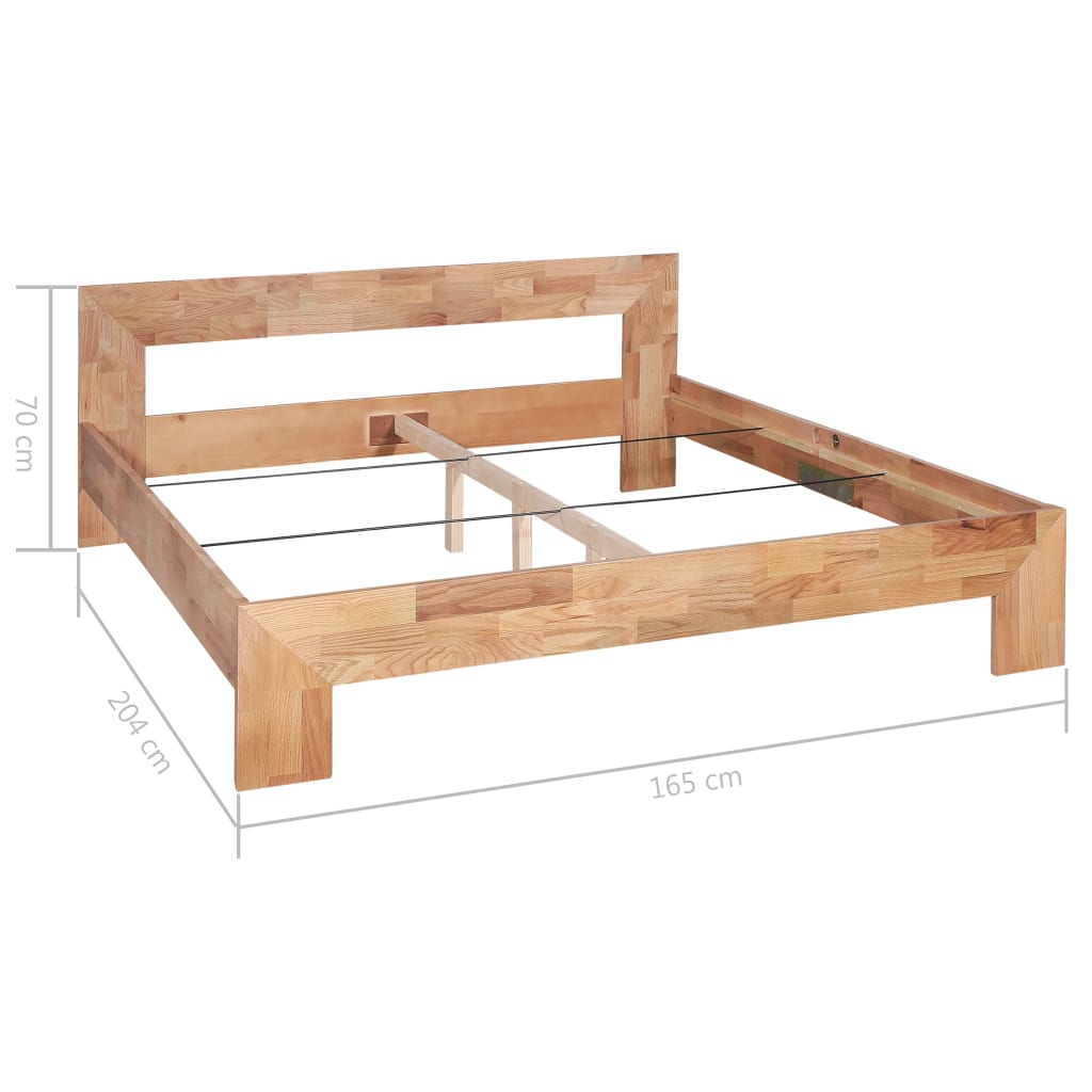 Bed Frame Solid Oak Wood 160x200 cm