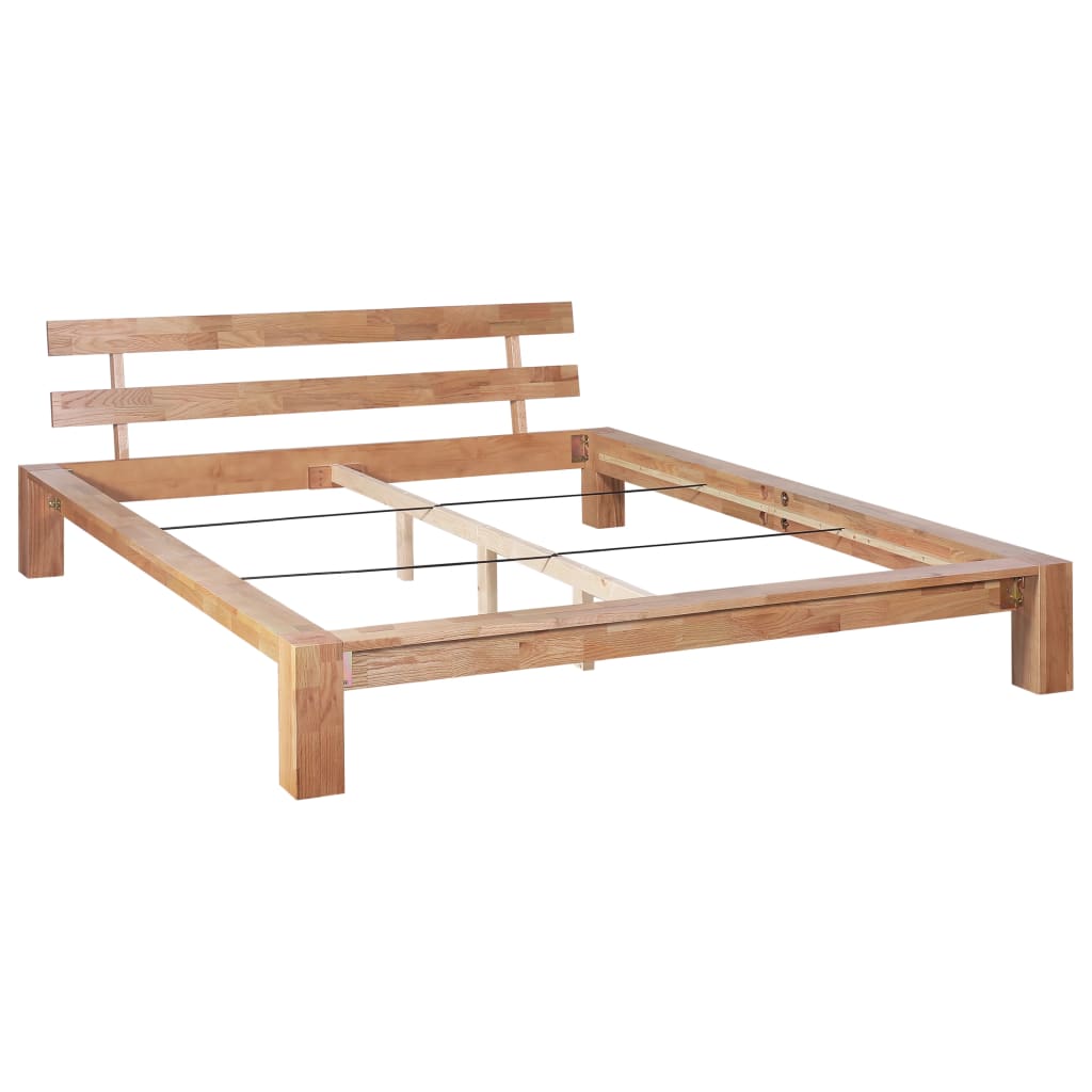 Bed Frame Solid Oak Wood 160x200 cm