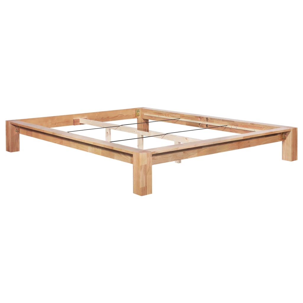 Bed Frame Solid Oak Wood 160x200 cm