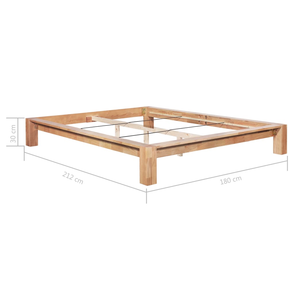 Bed Frame Solid Oak Wood 160x200 cm