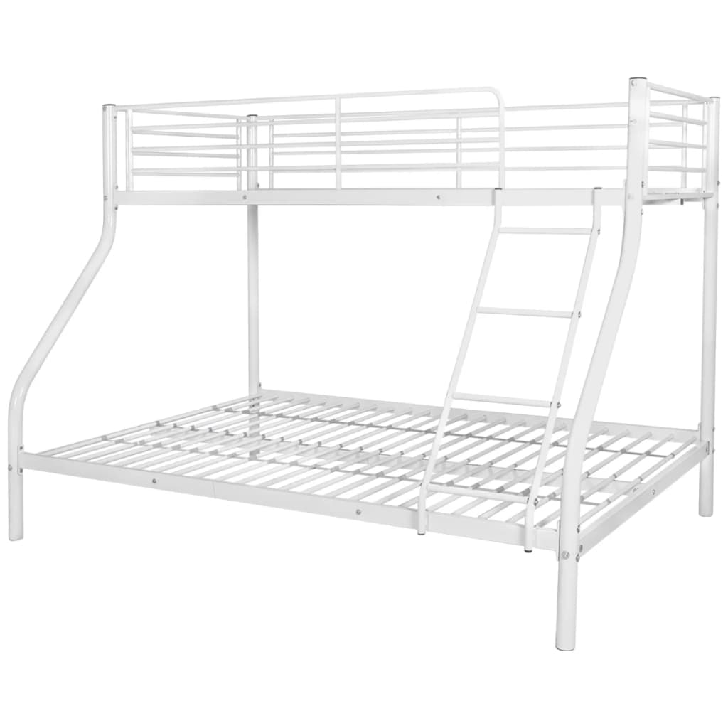 Children's Bunk Bed Frame White Metal 140x200/90x200 cm