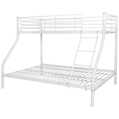 Children's Bunk Bed Frame White Metal 140x200/90x200 cm