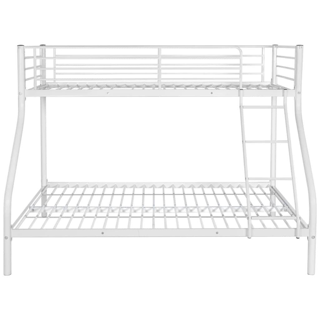 Children's Bunk Bed Frame White Metal 140x200/90x200 cm