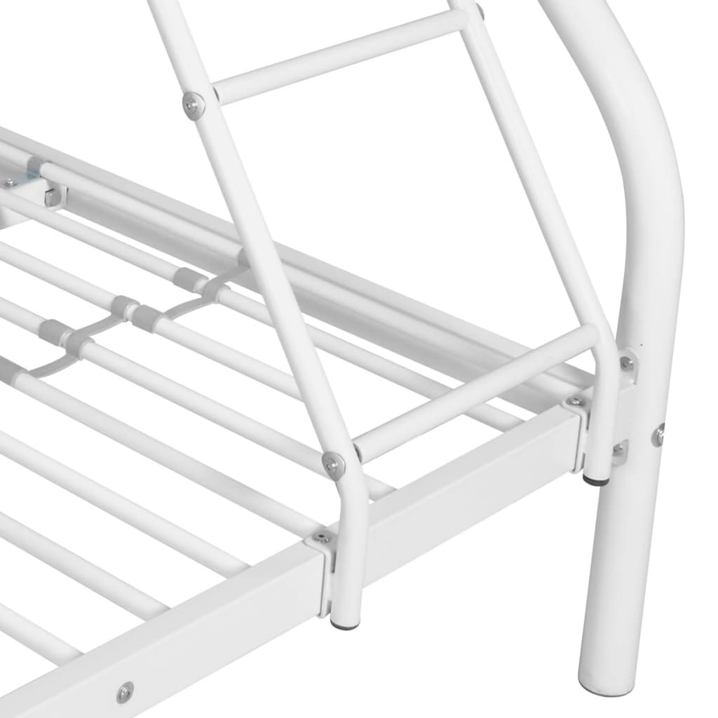 Children's Bunk Bed Frame White Metal 140x200/90x200 cm