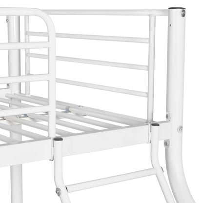 Children's Bunk Bed Frame White Metal 140x200/90x200 cm