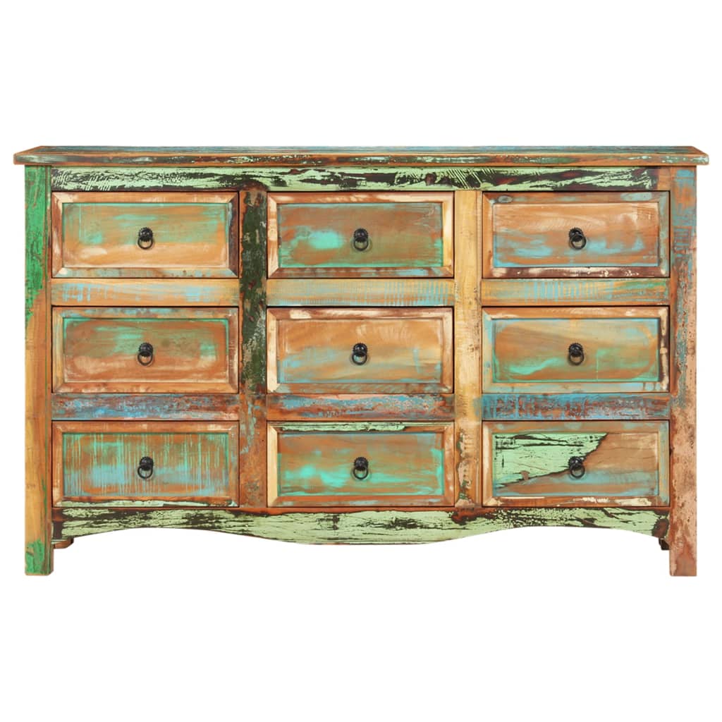 Chest of Drawers 130x40x80 cm Solid Reclaimed Wood