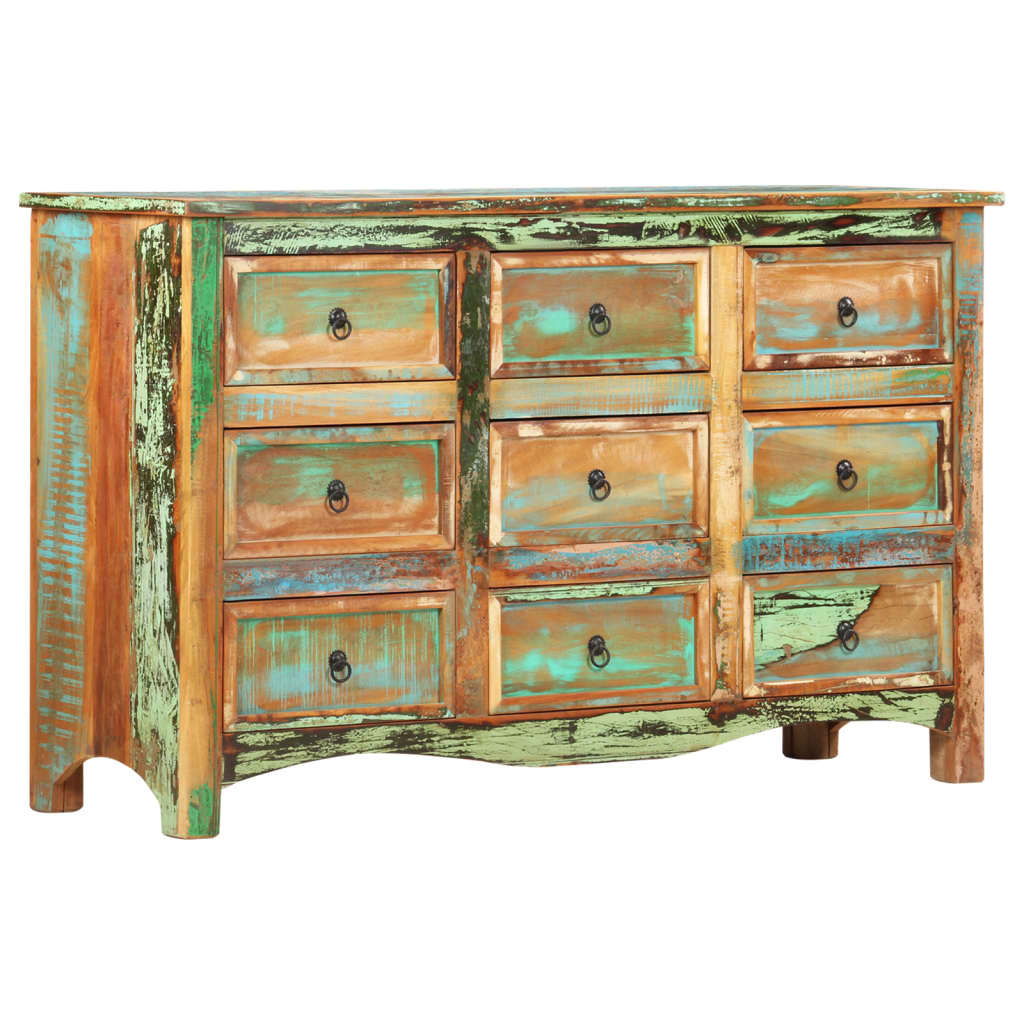 Chest of Drawers 130x40x80 cm Solid Reclaimed Wood