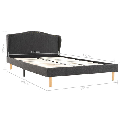 Bed Frame Dark Grey Fabric 135x190 cm Double