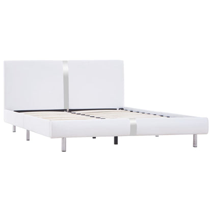 Bed Frame White Faux Leather 135x190 cm Double