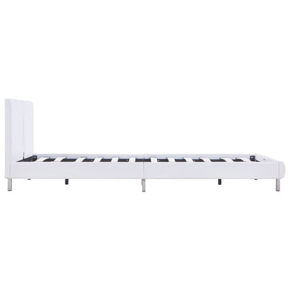 Bed Frame White Faux Leather 135x190 cm Double