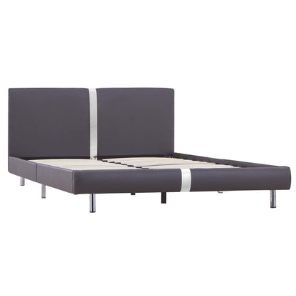 Bed Frame Grey Faux Leather 135x190 cm Double