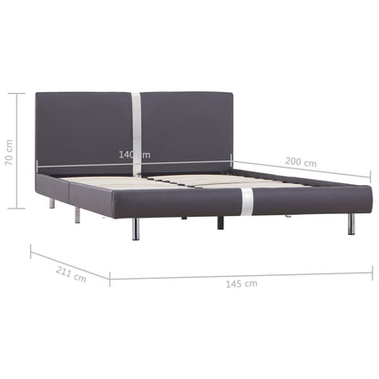 Bed Frame Grey Faux Leather 135x190 cm Double