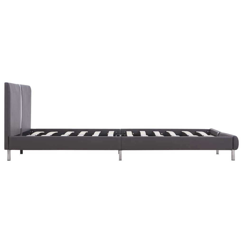 Bed Frame Grey Faux Leather 150x200 cm King Size