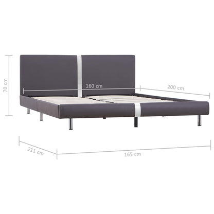 Bed Frame Grey Faux Leather 150x200 cm King Size