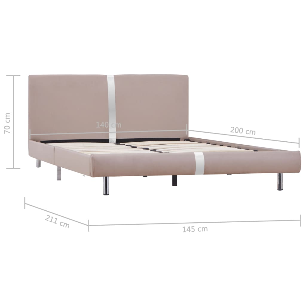 Bed Frame Cappuccino Faux Leather 135x190 cm Double