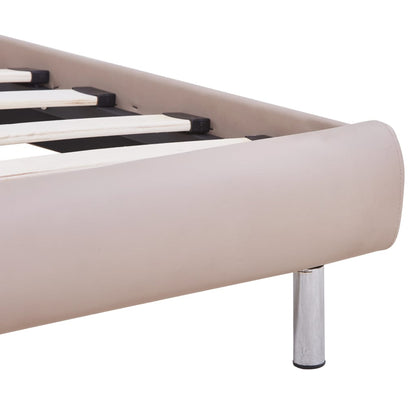 Bed Frame with LED Cappuccino Faux Leather 150x200 cm King Size