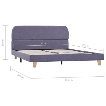 Bed Frame Light Grey Fabric 135x190 cm Double