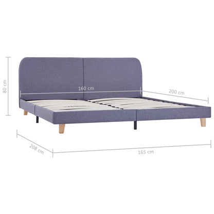 Bed Frame Light Grey Fabric 150x200 cm King Size