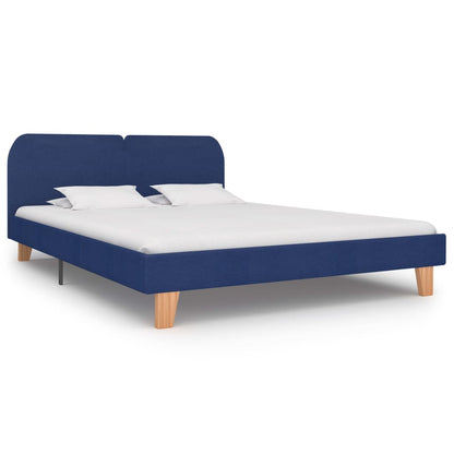 Bed Frame Blue Fabric 150x200 cm King Size