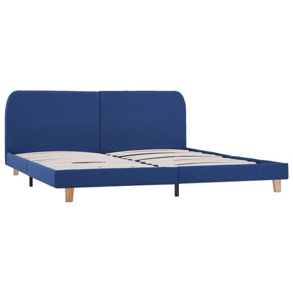 Bed Frame Blue Fabric 150x200 cm King Size