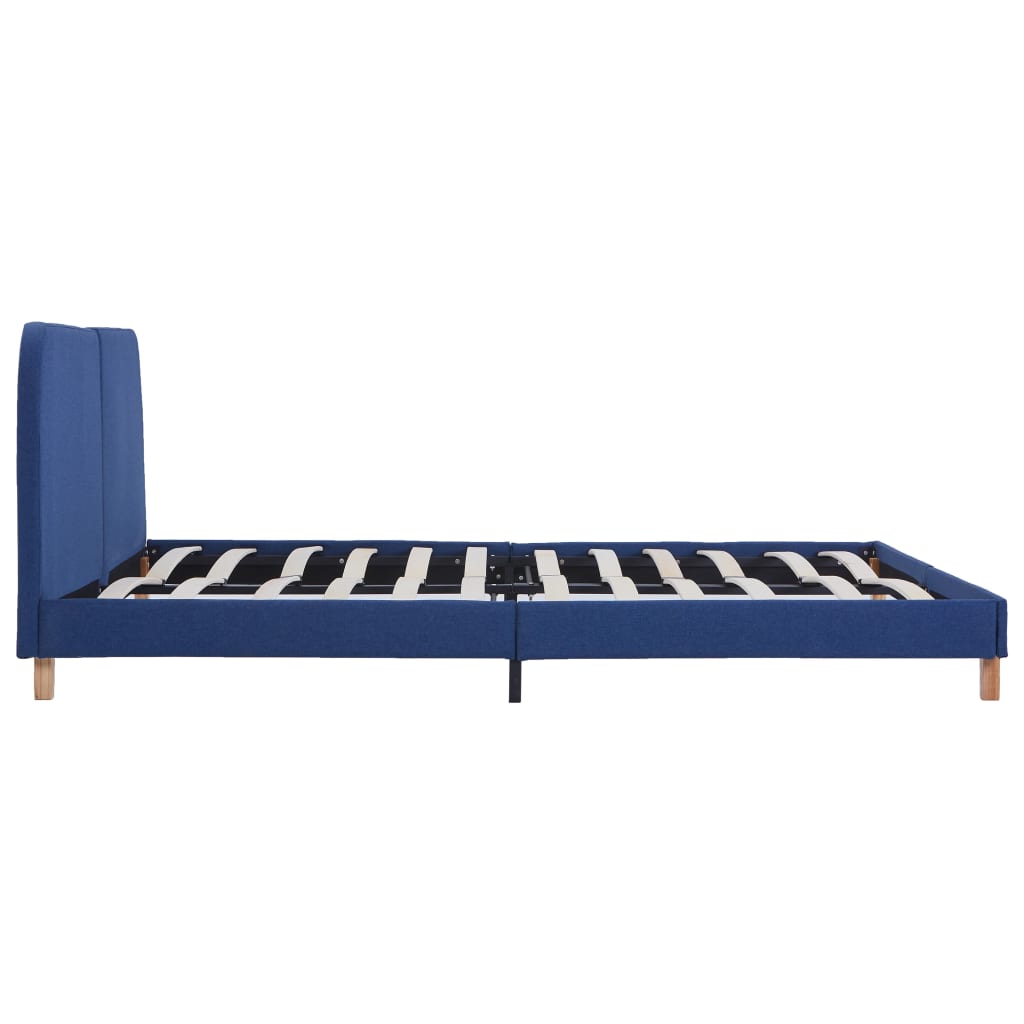 Bed Frame Blue Fabric 150x200 cm King Size