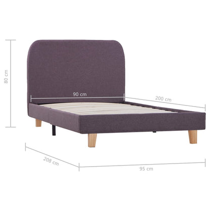 Bed Frame Taupe Fabric 90x190 cm Single