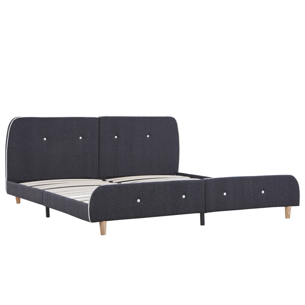 Bed Frame Dark Grey Fabric 180x200 cm Super King