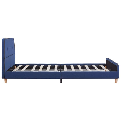 Bed Frame Blue Fabric 135x190 cm Double