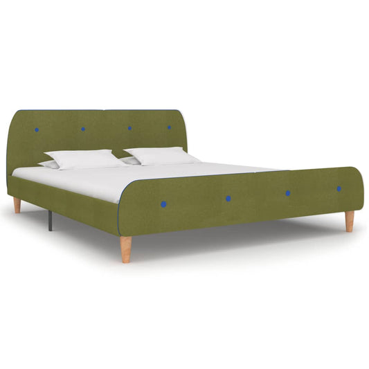 Bed Frame Green Fabric 150x200 cm King Size