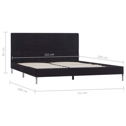Bed Frame Black Fabric 150x200 cm King Size