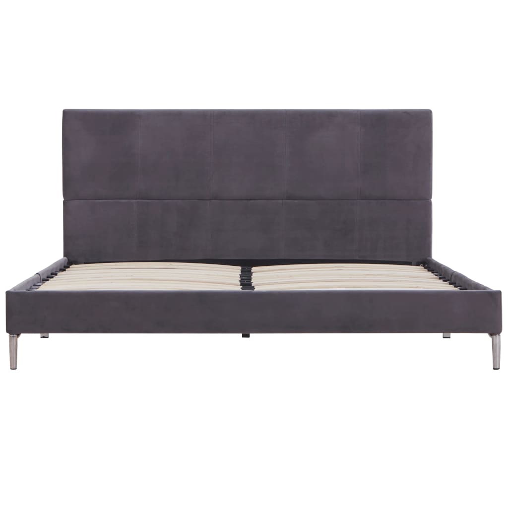 Bed Frame Grey Fabric 135x190 cm Double