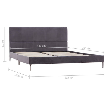 Bed Frame Grey Fabric 135x190 cm Double