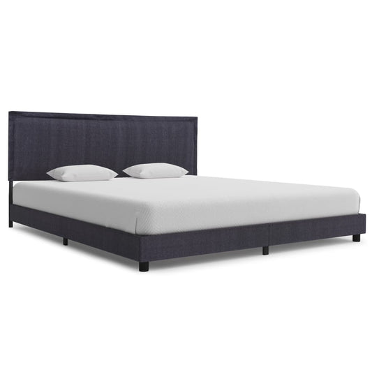 Bed Frame Dark Grey Fabric 150x200 cm King Size