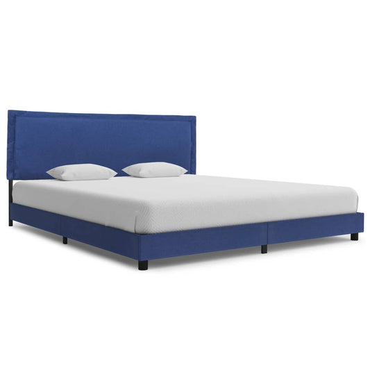 Bed Frame Blue Fabric 150x200 cm King Size