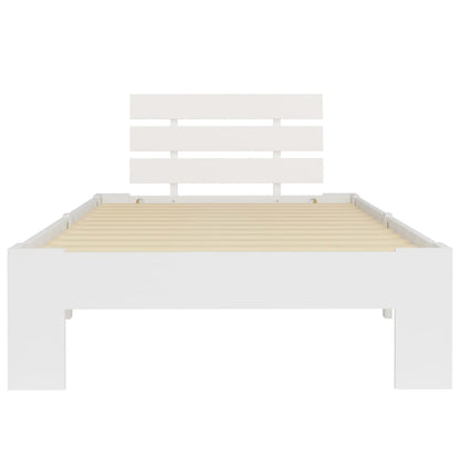 Bed Frame White Solid Pine Wood 100x200 cm