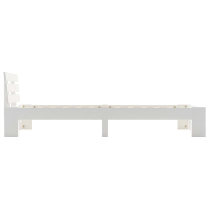 Bed Frame White Solid Pine Wood 100x200 cm