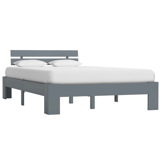 Bed Frame Grey Solid Pine Wood 120x200 cm