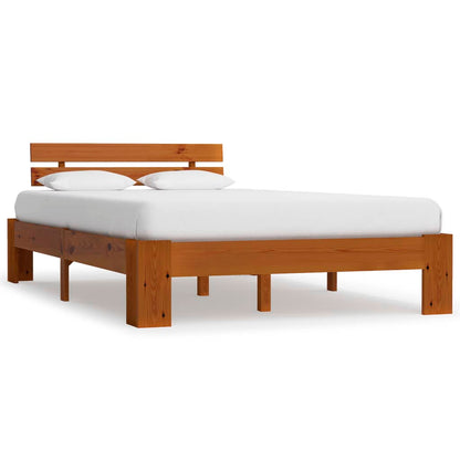 Bed Frame Honey Brown Solid Pine Wood 120x200 cm