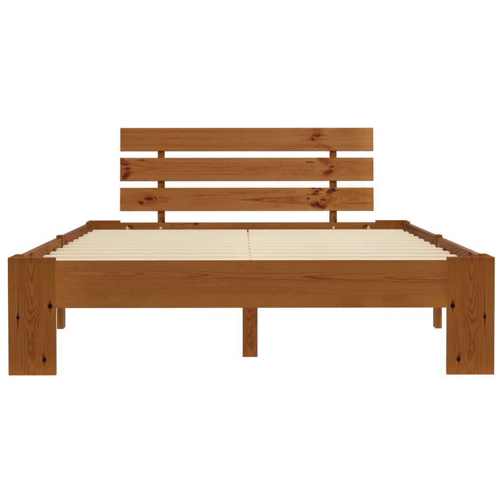 Bed Frame Honey Brown Solid Pine Wood 120x200 cm