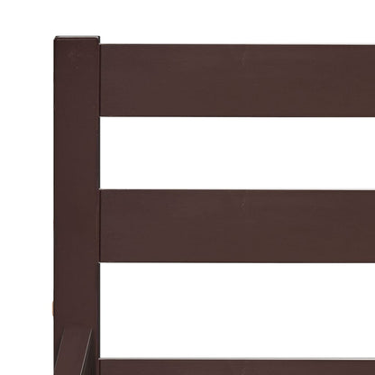 Bed Frame Dark Brown Solid Pine Wood 140x200 cm