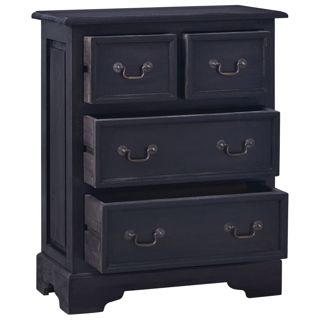 Chest of Drawers Light Black Coffee Solid Mahogany Wood